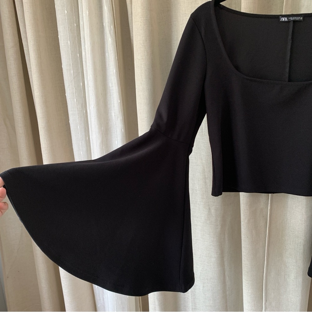 ZARA BLACK CROPPED BATWING TOP - Picture 6 of 6